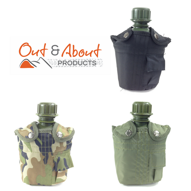 Water Bottle Canteen Kidney Shape With Woodland Cover