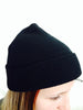 Beanie Acrylic Knitted Black One Size Fits All