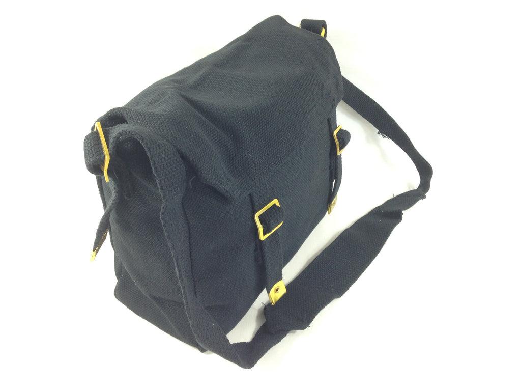 Canvas Messenger Shoulder Bag BLACK