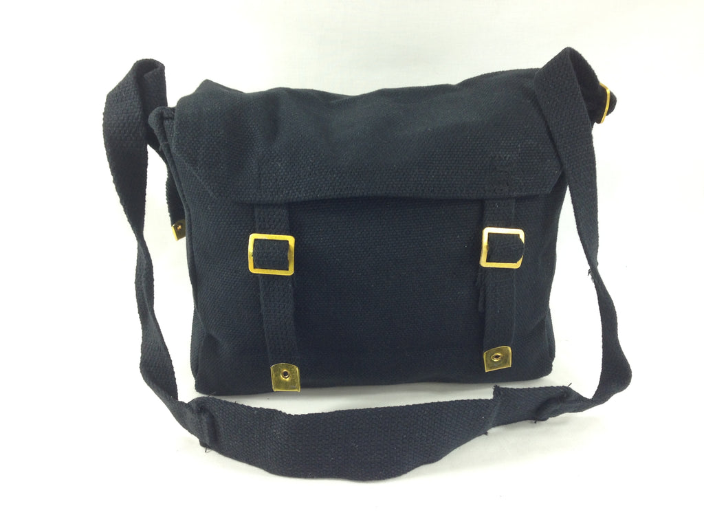 Canvas Messenger Shoulder Bag BLACK