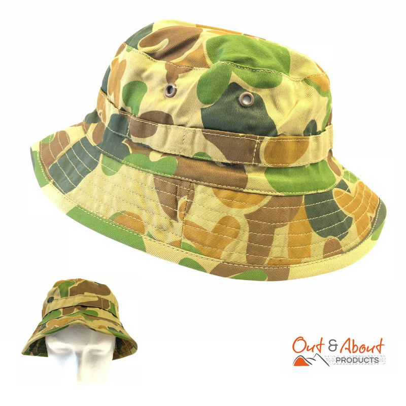 Auscam Giggle Bush Hat Army Style Camo Medium